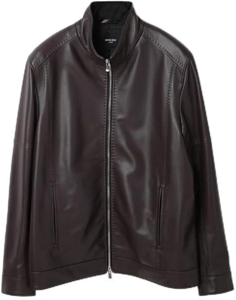 DISTINCTION MEN'S BIGI レザージャケット Amazon | [メンズビギ] スタンドカラーシングルライダース
